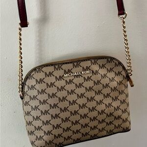 Michael Kors Brown Crossbody Bag with Gold Hardware